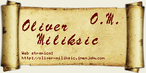 Oliver Milikšić vizit kartica